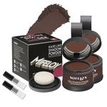 Mifeloy 2 Pack Root Touch Up Powder, Gray Hair Shadow Cover Up Instantly, Women Color Root Coverage Powder for Thinning Grey Hairline, Men Concealer Beard Line Eyebrow, Red Brown