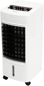 EMtronics Evaporative Air Cooler, Fan and Humidifier, Manual 3 Speed Settings, 4 Litre Water Tank, Portable 75W with 4 x Ice Packs - White
