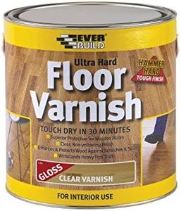 Everbuild Ultra Hard Floor Clear Varnish – Gloss Finish – Quick-Drying – Scratch-Resistant – 2.5 Litre