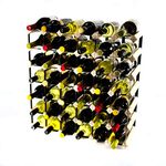 Classic 42 Bottle Pine Wood and Black Metal Wine Rack Ready Assembled