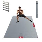 HAPBEAR Extra Large Exercise Mat - 6'x4'x8mm(1/3 inch), Shoes-Friendly, Non-Slip, Ultra Durable, Thick Workout Mats for Home Gym Flooring Cardio, Yoga Mats for Fitness - Grey