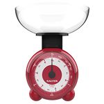 Salter 139 RDDRAEU16 Orb Mechanical Kitchen Scale, 1 Litre Dishwasher Safe Bowl, Easy Read Dial, 3 Kg Capacity, Food Weighing Baking Scales, Lightweight, Metric/Imperial, No Batteries Required, Red