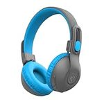 JLab JBuddies Studio 2 Wireless +Wired On-Ear Kids Headphones, Grey/Blue, 65+ Hour Battery Life, Share Mode, Volume Safe, Volume Limiter, Folding, Adjustable, Noise Isolation, with Mic