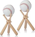 Baseball Stand Holder Wooden Baseball Bats Display Stand Holder Set for Ball for Kids (2)