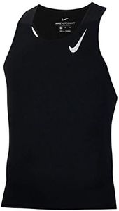 Nike Men's Aeroswift Running Slim Fit Sleeveless Singlet, Black/White, Small