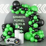 Green and Black Balloon Garland Arch Kit, Matte Black Light Lime Green Latex Balloons Video Game Balloon Arch & Garland for Boys Men Gamer Jungle Football Theme Birthday Baby Shower Party Decorations