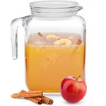 Bormioli Rocco Hermetic Seal Pitcher with Lid and Spout [68 Ounce] for Homemade Juice & Iced Tea or for Glass Milk Bottles, Clear