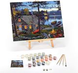 Ledgebay DIY Paint by Numbers Kit for Adults Framed Canvas Beginner to Advanced Paint by Numbers Kit Kits Include Acrylic Paint Set Brushes Tabletop Easel (Life's Reward 12"x16" Framed)