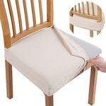 BESBESME Dining Chair Cover White for Dining Room Stretch Seat Chair Cover Set of 4 Kitchen Removable Washable for Hotel,Restaurant Slipcovers Protector,Beige