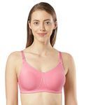 Jockey ES08 Women's Wirefree Non Padded Super Combed Cotton Elastane Stretch Full Coverage Nursing Bra with Front Opening and Adjustable Straps_Rose Wine_36D