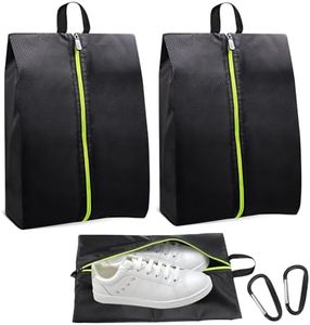 Roliwils 2 Pack Golf Shoe Bag with Reinforced Handle | Odor-resistant Cleat Bag with Carabiner | Travel Shoe Organizer for Men | Baseball Soccer Footwear Storage
