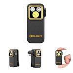 OLIGHT Oclip Pro S 600 Lumens 5 Light Sources Clip on Torch, Rechargeable UV Light with Magnetic Base, Mini LED RGB Flashlight for Indoor Use, Hiking, Cycling, Running, and Safety Warning (Black)
