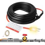 TOPDURE Intelligent Pipe Heat Cable for Pipe Freeze Protection, Self-Regulating Water Pipe Heat Cable for Metal and Plastic Home Pipes, Energy-Saving Heat Trace Cable, 12Ft, 120V