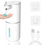 Automatic Liquid Soap Dispenser - 12.85oz/380ML Touchless Hand Soap Dispenser - 4 Gear Liquid Adjustable & USB Rechargeable, Wall Mounted Soap Dispenser Waterproof Pump for Bathroom, Kitchen Dish
