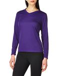 Augusta Sportswear Women's Long Sleeve Wicking t-Shirt, Purple, X-Large