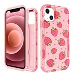 Pegmode for iPhone 14 Case - Heavy Duty Protective Designer Strawberry Cute Cartoon Hard Shockproof Bumper Phone Cases for Apple iPhone 14 for Girly Women Men Girls Boys Teens