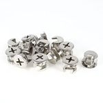 uxcell Furniture Beds Chairs Cam Lock Slotted Screw Fittings 15mm Diameter 15 Pcs