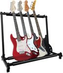 Guitar Stand 5 Multiple Holder Instrument Display Stand with Soft Padding and Anti-Slip Feet Foldable Padded Storage Organizer Rack Band Stage Bass Slot for Electric Acoustic Guitar