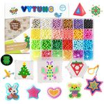 Vytung Non-Iron Fuse Bead 3600 Beads 24 Colors(6 Glow in Dark) Refill Beads (24 color complete pack)