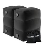 Maliton Airplane Footrest, Inflatable Foot Rest for Kids, Adjustable Height Travel Pillow On Airplanes, Cars, Office, Toddler Travel Essentials (Black, 2 Pack)