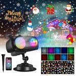 Christmas Halloween Projector Lights, COOLWUFAN Upgrade Waterproof Outdoor Indoor Holiday Projector Lights with Remote and 20 HD Effects (3D Ocean Wave + Patterns) for Xmas Halloween Party Yard Decor