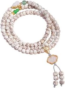 Round Natural Star Moon Bodhi Bracelet for Women 108 Star Moon Bead Bracelet Anxiety Relief Energy Healing Yoga Meditatioon Good Luck Multi-loop Winding Design Buddha Bead Bracelets Birthday Gift (Bodhi 119)