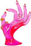 Maxsirui Hand Form Ring Holder Jewelry Display Organization Rack Bracelet Ring Watch Stand Support Aesthetic Decor Y2k Room Decor(Rose Red)