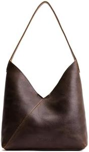 Portland Leather Goods Naomi Shoulder Bag - Handmade, L Coldbrew, Large