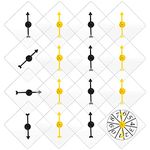 VABBHK 16 Pieces Transparent Spinners Dry Erase Math Spinner with Rotating Arrow for Adult Party Season and New Year Entertainment (Black, Yellow)