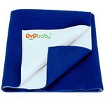 OYO BABY Breathable Bed Protector | Anti-Piling Fleece Extra Absorbent Washable | Waterproof Quick Dry Sheet for Baby| Baby Bed Protector Sheet for Kids and Adults | Large (100cm X 140cm), Royal Blue