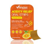 Vitricion Acidity Relief Oral Strips – Instant Relief from Heartburn, Gas & Bloating | Natural Antacid with Amla, Fennel & Mint | Fast Dissolving, No Water Needed | Sugar-Free Orange Flavour – 30 Strips
