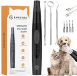 PAWZIDEA Dog Plaque Remover for Teeth Ultrasonic 44kHz, Intelligent Pet Ultrasonic Tooth Cleaner, Tartar Remover for Dog Teeth Cleaning Kit, Canine/Cat Toothbrush Scaler Dental Care Tool, Rechargeable