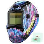 YESWELDER Welding Mask True Colour Large View, Solar Powered Auto Darkening Blue Light Blocking Welding Helmet, Wide Shade 4/9-13 Weld Helmet Hood for TIG MIG ARC