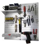 Galv/White : Wall Control 30-WGL-200 GVW Galvanized Steel Pegboard Tool Organizer, White