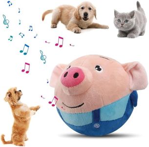 Interactive Dog Toys,Active Moving Pet Plush Toy,2025 New shaking dog ball pig dog toy Interactive Dog Ball with song Squeaky Moving Dog Ball Toy,Rechargeable Toys to Keep Them Busy Dog Toys(Bule Pig)