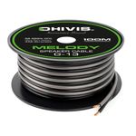 DHIVIS Melody-13G Speaker Cable, 99.999% OFC, 448 Strands Pure Copper, 100 Meters (328 Feet), 13 AWG Cable for Home Theater Speakers and Audiophile products, CL3, more Flexible Premium PVC insulated.