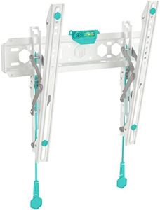 ONKRON Tilting TV Wall Bracket 32 inch - 70 Inch TVs & Screens, Low Profile TV Wall Mount Tilt Weight up to 60 kg - Slim TV Wall Bracket VESA 75x75-400x400/Universal TV Wall Bracket Tilt TM5-W White