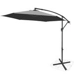 FRUITEAM 10Ft Offset Patio Umbrella, Cantilever Hanging Umbrellas, Outdoor Umbrella Large Market Umbrella with Crank & Cross Base, Waterproof UV Protection UPF50+ for Garden/Pool/Back