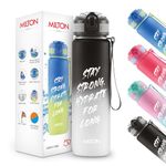 MILTON Plastic Gen'Z Motivational Water Bottle, 1000 Ml (Stay Strong),Sipper Bottle For Adults, Kids, Unbreakable Water Bottle With Capacity Mark For Office, School, Home Water Bottle, Black