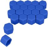 kwmobile Set of 20 Car Wheel Nuts Covers Compatible with 21 mm Wheel Nuts - Bolt Caps Hub Screw Cover - Dark Blue