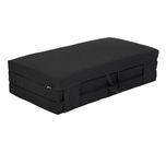 Fun!ture Double Foldable Z Bed Mattress | Indoor Portable Folding Sofa Bed | For Living Room & Bedroom | Great For Sleepover & Guests | Soft & Comfy Futon Set With Carry Handles (Black)