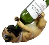 Atlantic Collectibles Adorable Canine Pug Dog 10.75" Tall Wine Bottle Holder Caddy Figurine