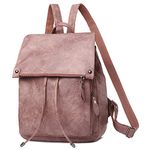 Everfuny Womens Backpack Purse Leather Girls Schoolbag Tote Bag Travel Bag(Pink)