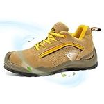 SAFEYEAR Comfortable Safety Shoes for Men & Women, 7296YN S1P SRC Safety Trainers with Steel Toe Cap, Lightweight Wide Fit Safety Work Boots for Site, Construction,DIY, Lab etc