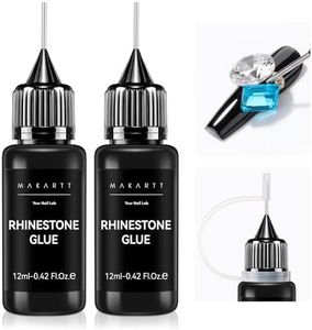 Makartt 2Pcs Rhinestone Glue, Strong Hold 3D Gel Nail Art Nail Gem Glue UV Cured Nail Glue for Nail Charms and Gems Jewelry Diamond for DIY Manicured at Home Beauty Gifts for Women