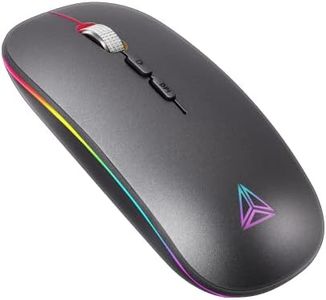 Uineer Raton Inalambrico Recargable, Raton Bluetooth LED(BT5.1 + 2.4G Receptor USB),3 Niveles dpi Ratones Inalámbrico para Portátil,Tablet, Computadora, MacBook, Windows, Mac OS, Gris