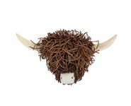 Voyage Maison Highland Cow Wooden Wall Sculpture | Voyage Decoration Willow Wood & Rattan Sculptures