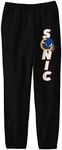 Bioworld Sonic The Hedgehog Modern Vertical Logo Youth Boys Black Sweatpants-Medium