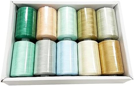 Haobase Sewing Thread Assortment Coil 10 Colors 1000 Yards Per Spool 40S/2 Polyester Thread Sewing Kit for Hand and Machine Sewing (Color04)