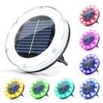SOLPEX Color Changing Solar Ground Lights, Solar Garden Lights Outdoor Waterproof, Solar Powered Backyard Decor, Landscape Lighting for Pathway, Patio, Pool Area,Walkway (8 Packs)